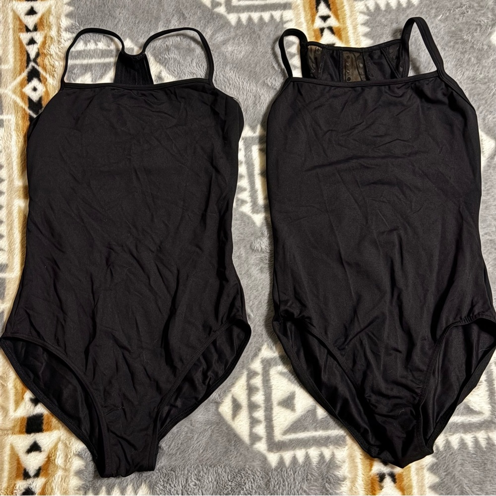 Bloch Black Dancewear - set of two size medium ballet leotards